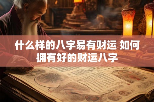 什么样的八字易有财运 如何拥有好的财运八字