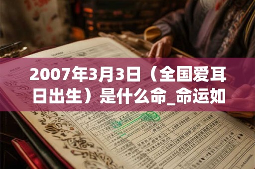 2007年3月3日（全国爱耳日出生）是什么命_命运如何
