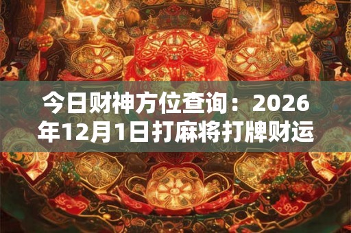 今日财神方位查询：2026年12月1日打麻将打牌财运方位