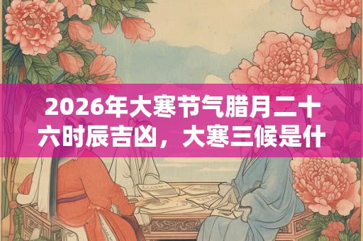 2026年大寒节气腊月二十六时辰吉凶，大寒三候是什么？
