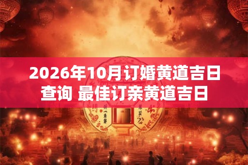 2026年10月订婚黄道吉日查询 最佳订亲黄道吉日