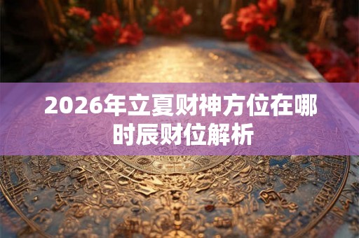 2026年立夏财神方位在哪 时辰财位解析