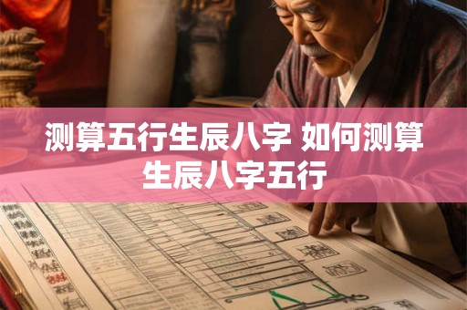 测算五行生辰八字 如何测算生辰八字五行