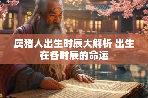 属猪人出生时辰大解析 出生在各时辰的命运