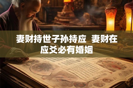 妻财持世子孙持应  妻财在应爻必有婚姻