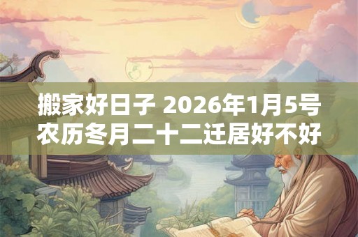 搬家好日子 2026年1月5号农历冬月二十二迁居好不好 搬家好日子 2026年1月5号农历冬月二十二迁居好不好