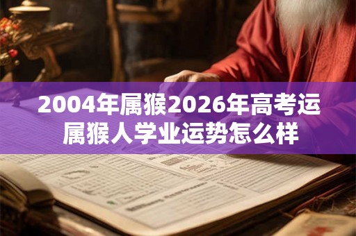 2004年属猴2026年高考运 属猴人学业运势怎么样