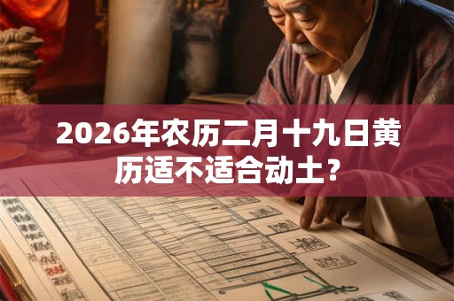 2026年农历二月十九日黄历适不适合动土? 2026年农历二月十九日黄历适不适合动土?