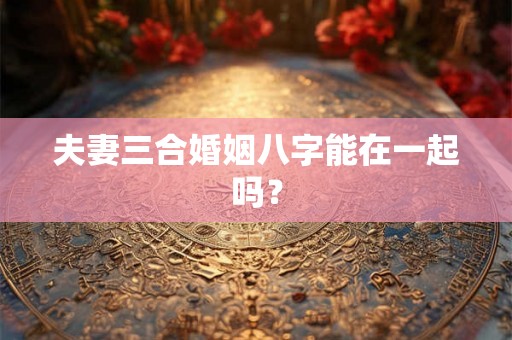 夫妻三合婚姻八字能在一起吗？