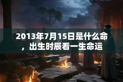 2013年7月15日是什么命，出生时辰看一生命运