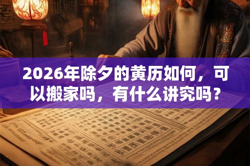 2026年除夕的黄历如何,可以搬家吗,有什么讲究吗? 2026年除夕的黄历如何,可以搬家吗,有什么讲究吗?