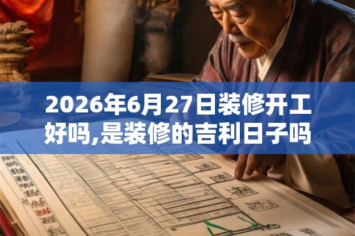 2026年6月27日装修开工好吗,是装修的吉利日子吗
