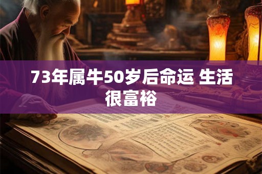 73年属牛50岁后命运 生活很富裕