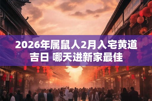 2026年属鼠人2月入宅黄道吉日 哪天进新家最佳