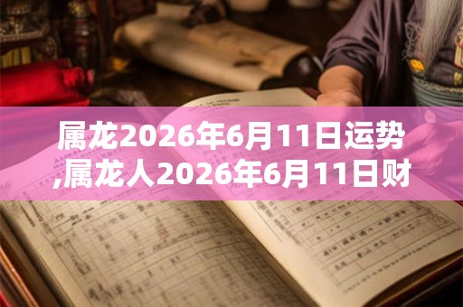 属龙2026年6月11日运势,属龙人2026年6月11日财运,生肖龙2026年6月11日运势