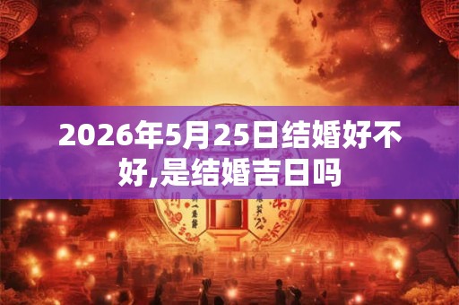 2026年5月25日结婚好不好,是结婚吉日吗