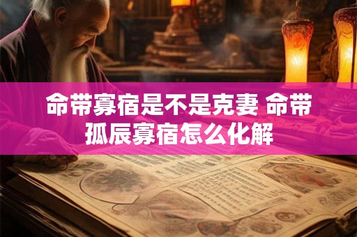 命带寡宿是不是克妻 命带孤辰寡宿怎么化解