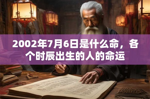 2002年7月6日是什么命，各个时辰出生的人的命运