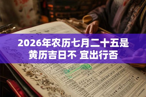 2026年农历七月二十五是黄历吉日不 宜出行否