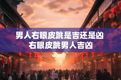 男人右眼皮跳是吉还是凶 右眼皮跳男人吉凶