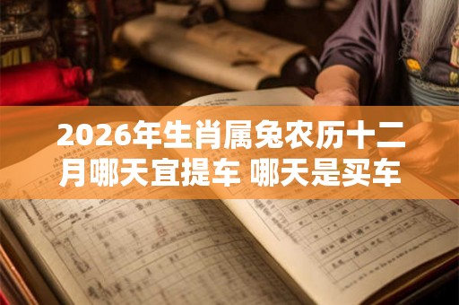 2026年生肖属兔农历十二月哪天宜提车 哪天是买车好日子
