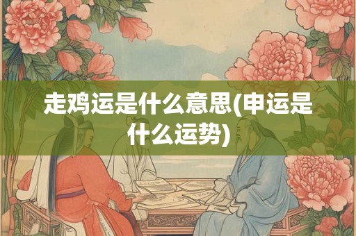 走鸡运是什么意思(申运是什么运势)