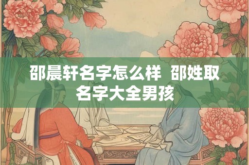邵晨轩名字怎么样  邵姓取名字大全男孩