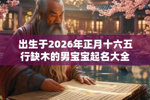 出生于2026年正月十六五行缺木的男宝宝起名大全
