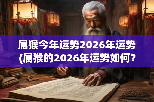 属猴今年运势2026年运势(属猴的2026年运势如何？)
