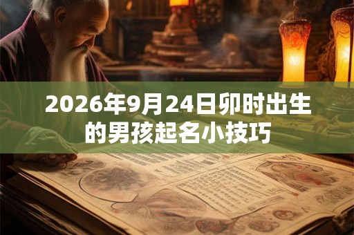 2026年9月24日卯时出生的男孩起名小技巧