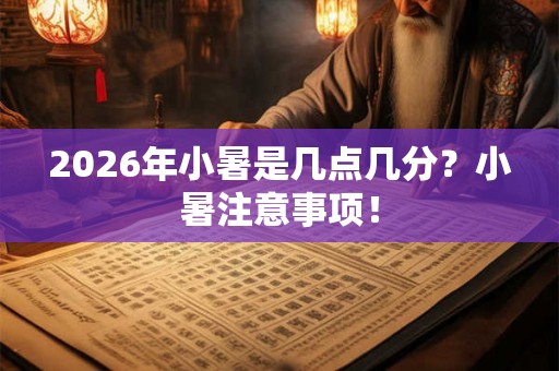 2026年小暑是几点几分？小暑注意事项！