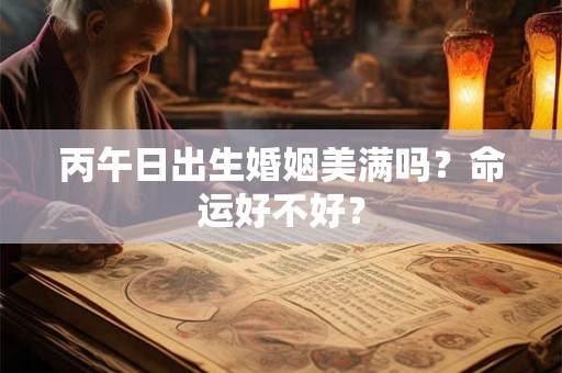 丙午日出生婚姻美满吗？命运好不好？