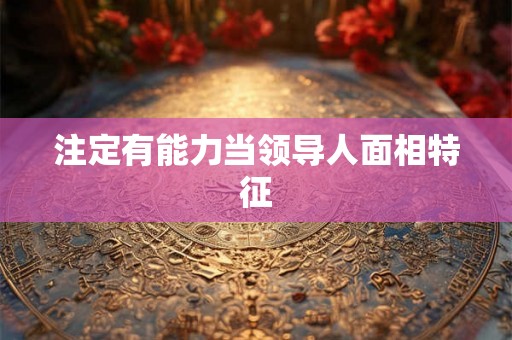 注定有能力当领导人面相特征