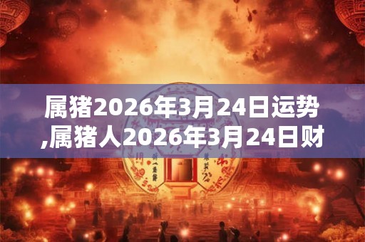 属猪2026年3月24日运势,属猪人2026年3月24日财运,生肖猪2026年3月24日运势