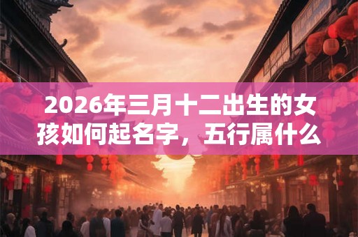 2026年三月十二出生的女孩如何起名字，五行属什么