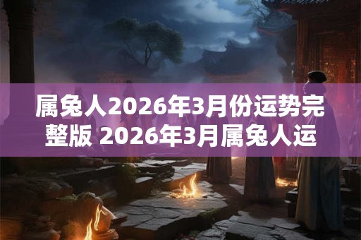 属兔人2026年3月份运势完整版 2026年3月属兔人运势如何