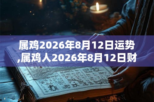 属鸡2026年8月12日运势,属鸡人2026年8月12日财运,生肖鸡2026年8月12日运势