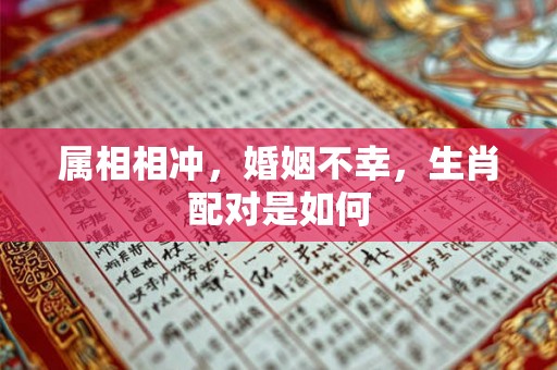 属相相冲，婚姻不幸，生肖配对是如何
