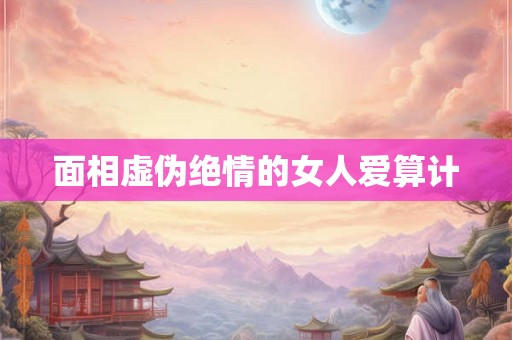 面相虚伪绝情的女人爱算计