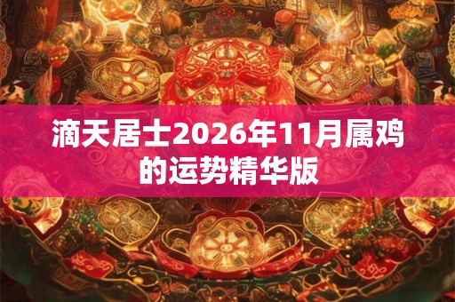 滴天居士2026年11月属鸡的运势精华版
