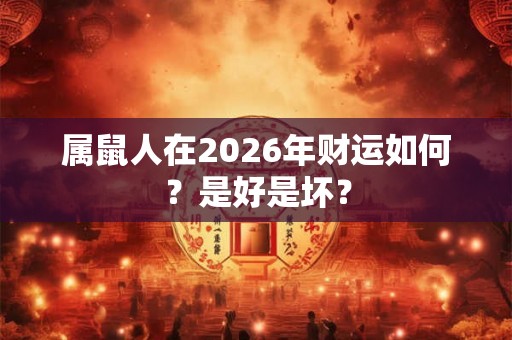 属鼠人在2026年财运如何?是好是坏? 属鼠人在2026年财运如何?是好是坏?