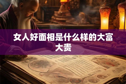 女人好面相是什么样的大富大贵