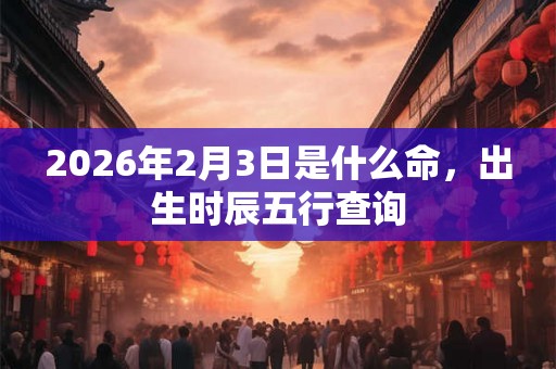 2026年2月3日是什么命，出生时辰五行查询