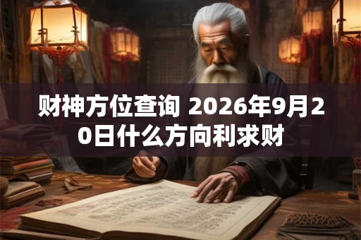 财神方位查询 2026年9月20日什么方向利求财