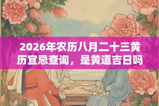 2026年农历八月二十三黄历宜忌查询，是黄道吉日吗？