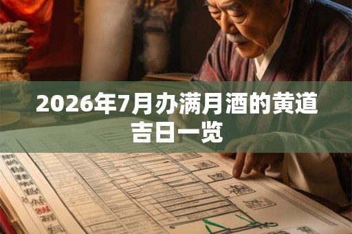 2026年7月办满月酒的黄道吉日一览