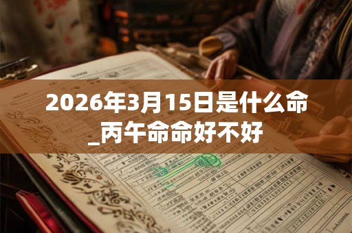 2026年3月15日是什么命_丙午命命好不好