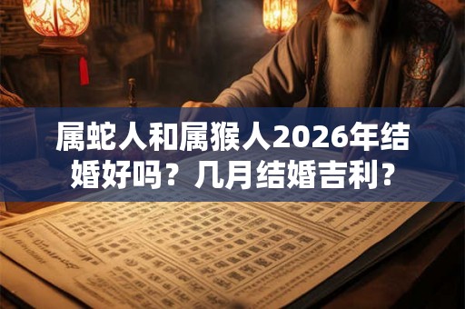 属蛇人和属猴人2026年结婚好吗？几月结婚吉利？