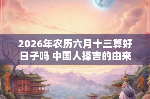 2026年农历六月十三算好日子吗 中国人择吉的由来
