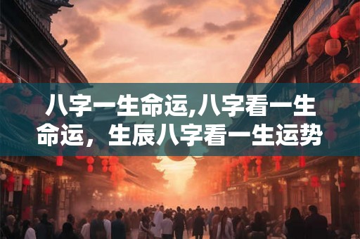 八字一生命运,八字看一生命运，生辰八字看一生运势